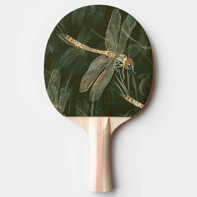 Majestic Dragonfly Pattern Ping Pong Paddle (Front)