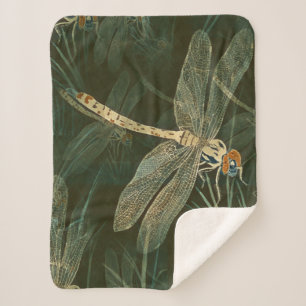 Majestic Dragonfly Pattern Sherpa Blanket