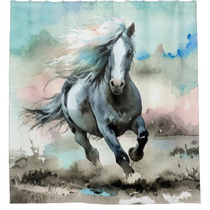 Majestic Draught Horse Watercolour Shower Curtain