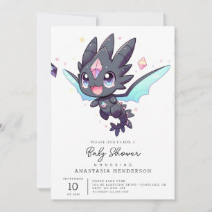 Majestic Dreamy Dragon Baby Shower Invitation