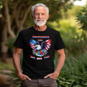 Majestic Eagle Blossoms Independence Day T-Shirt