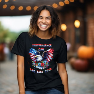 Majestic Eagle Blossoms Independence Day T-Shirt