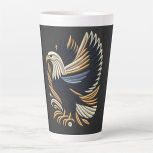 Majestic Eagle Embroidery Design Bold Patriotic Latte Mug