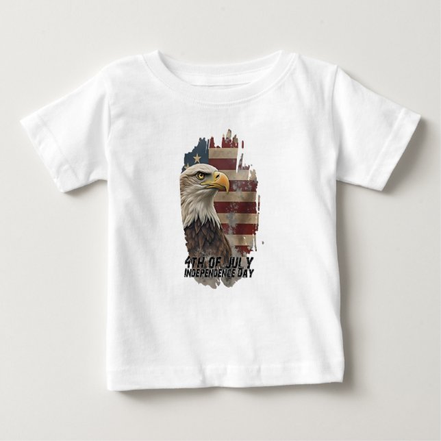 Majestic Eagle & Flag – Spirit of Freedom Baby T-Shirt (Front)