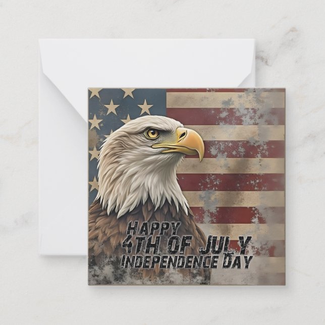 Majestic Eagle & Flag – Spirit of Freedom Card (Front)