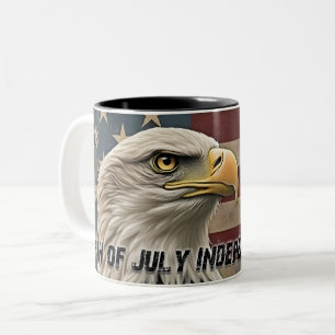 Majestic Eagle & Flag – Spirit of Freedom Two-Tone Coffee Mug