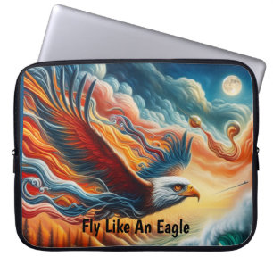 Majestic Eagle Fly Like An Eagle Fantasy Art Laptop Sleeve