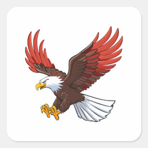 Majestic eagle in flight square sticker