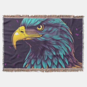 Majestic Eagle in vibrant Colors Throw Blanket