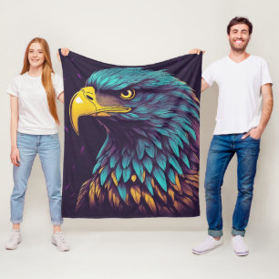 Majestic Eagle in vibrant Colours Fleece Blanket