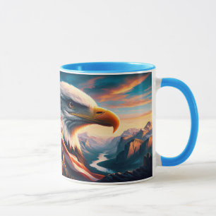 Majestic Eagle Merged With American Flag 36x24 Mug