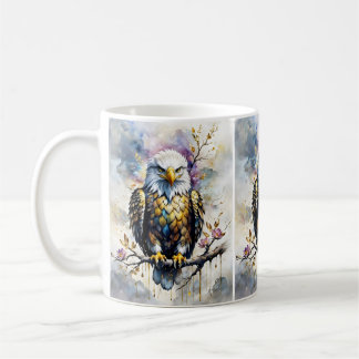 Majestic eagle on the golden branch coffee mug