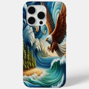Majestic Eagle Soaring Above Crystal Waters iPhone 15 Pro Max Case