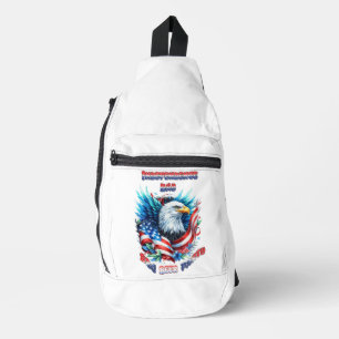 Majestic Eagle Soaring Independence Day Sling Bag