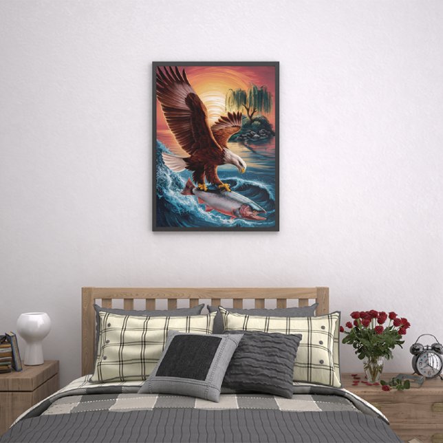 Majestic Eagle Soaring Over a Glittering Fish Poster (Creator Uploaded)