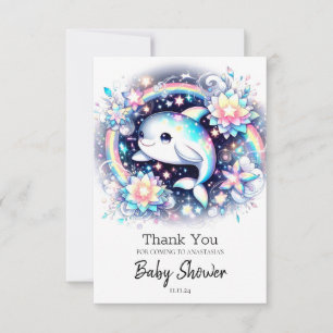 Majestic Elegant Dolphin Baby Shower Thank You Card