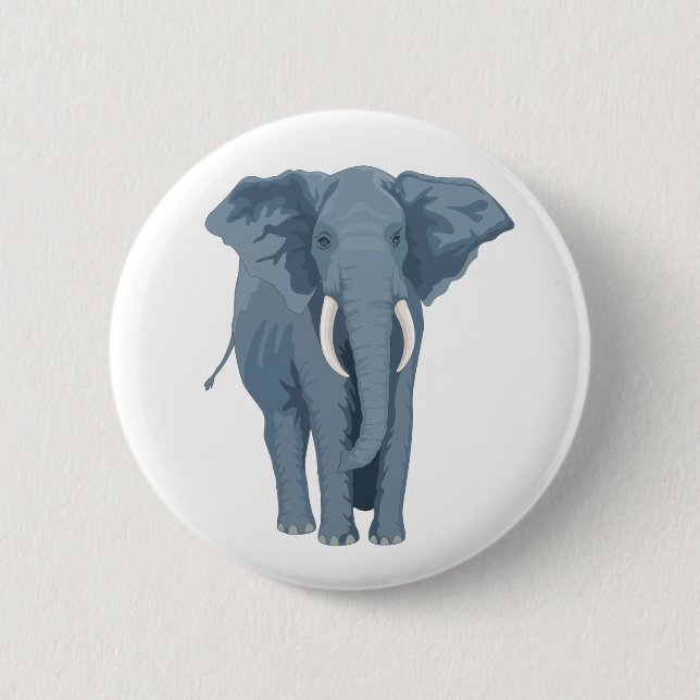 Majestic Elephant 6 Cm Round Badge (Front)