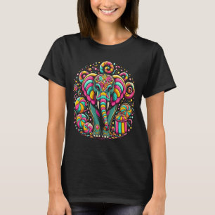Majestic Elephant Adorned With Vibrant Designs T-Shirt