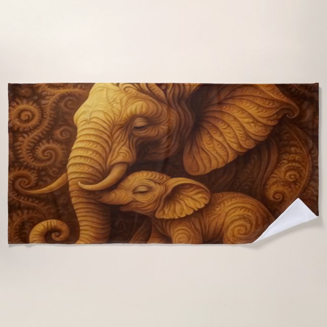 Majestic Elephant Beach Towel (Front)