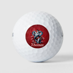 Majestic elephant in traditional Japanese style. Golf Balls