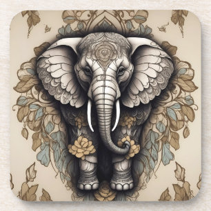 Majestic Elephant Mandala Coaster