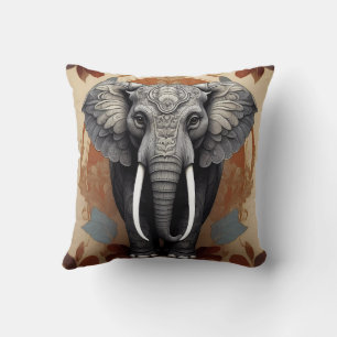 Majestic Elephant Mandala Cushion