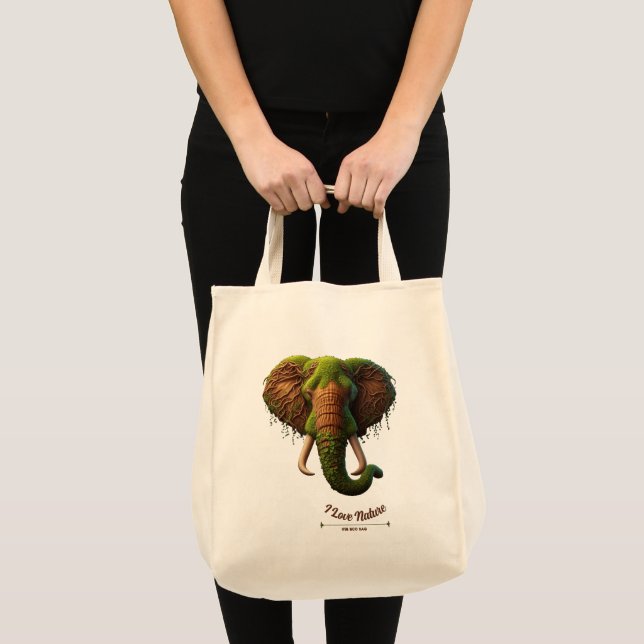 Majestic Elephant - Nature-Inspired Eco Tote Bag (Front (Product))