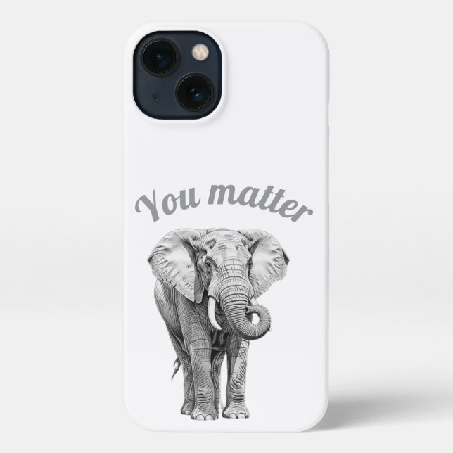 Majestic Elephant Sketch Phone Case (Back)