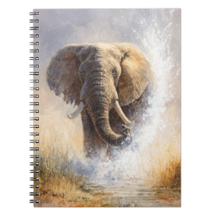 Majestic Elephant Splash Notebook