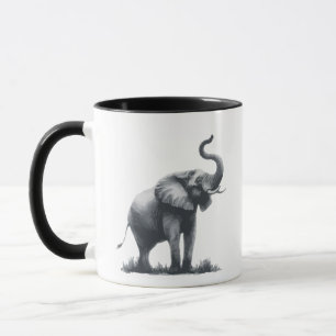 Majestic Elephant with Raised Trunk Mug