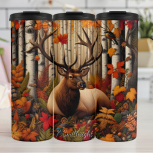 Majestic Elk Autumn Birch Thermal Tumbler