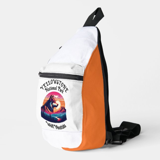 Majestic Emblem of Yellowstone National Park Sling Bag (Right Corner)
