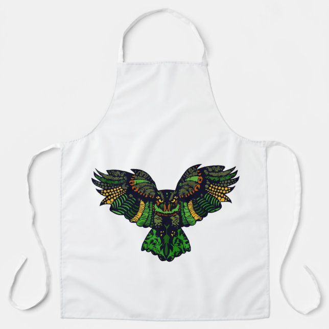 Majestic Emerald Owl Apron (Front)