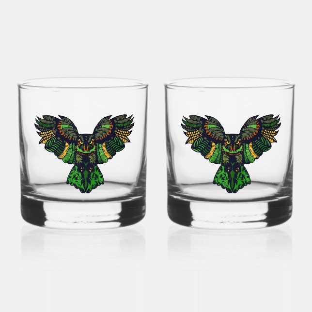Majestic Emerald Owl Glass (Front)