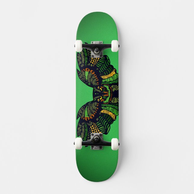 Majestic Emerald Owl Skateboard (Front)