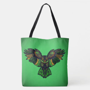 Majestic Emerald Owl Tote Bag