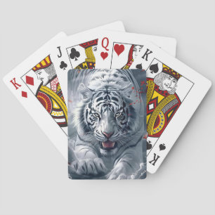 Majestic Emergence: White Tiger of the Depths Playing Cards