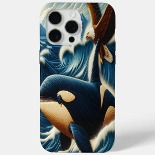 Majestic Encounter: Whale and Eagle iPhone 15 Pro Max Case