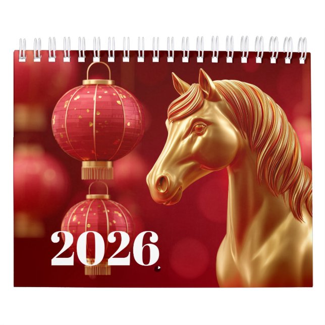 Majestic Equine Year 2026: Seasons of the Horse  Calendar (Cover)