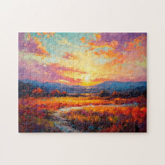 Majestic Fall Plateau in Sunset Fine Art Jigsaw Puzzle (Horizontal)