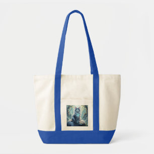 **Majestic Fantasy Cat with Mystical Aura – High F Tote Bag