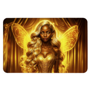 Majestic fantasy queen in a golden magical realm magnet