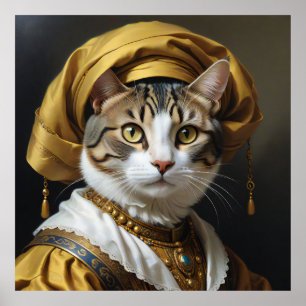 Majestic Feline in Royal Attire Poster