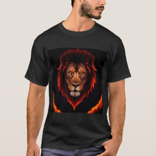 Majestic Fiery Lion Portrait With Glowing Eyes T-Shirt