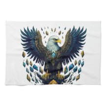 Majestic Flight: Crystal Eagle Kitchen Towels