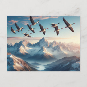 Majestic Flight Holiday Postcard: Peaks of Peace Postcard
