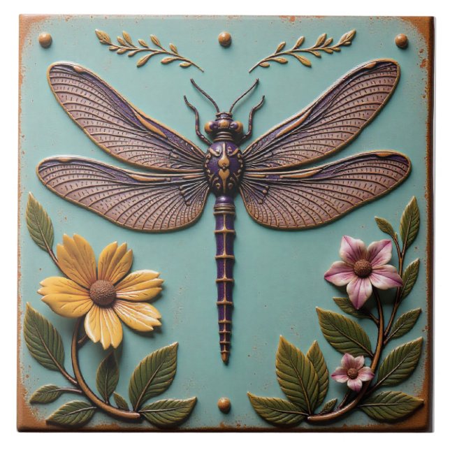 Majestic Flight of Anisoptera Ceramic Tile (Front)