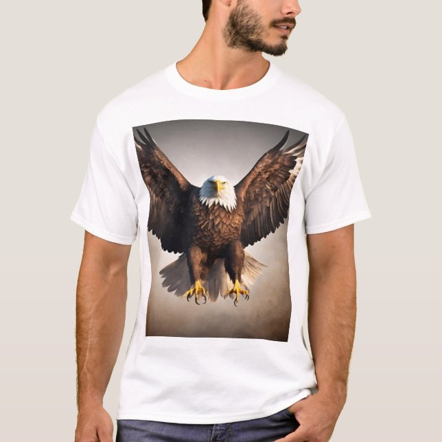 Majestic Flying Eagle Design – Bold and Powerful  T-Shirt (Front)