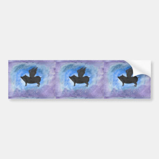 Majestic Flying Pig Bumper Sticker