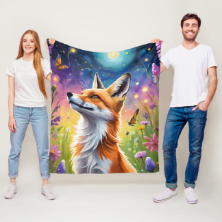 Majestic Fox Fleece Blanket